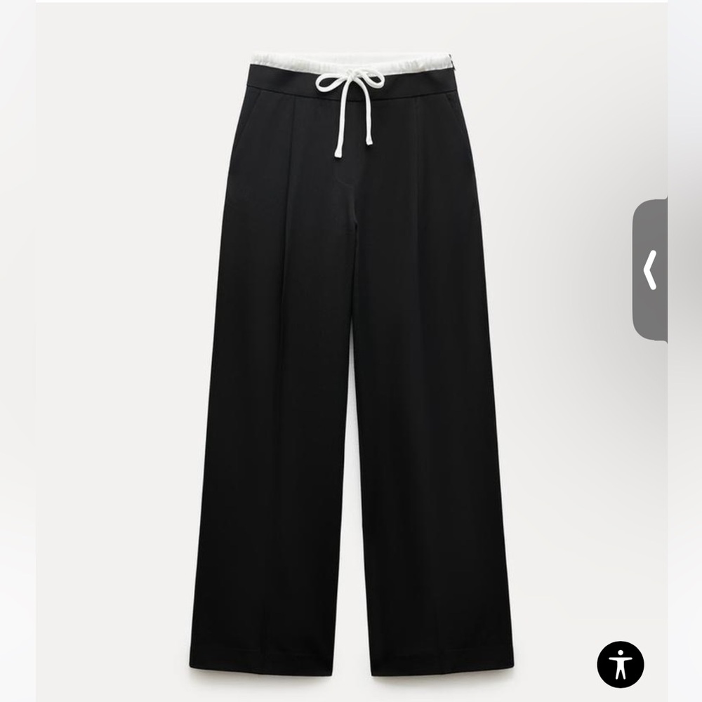 ZARA DOUBLE WAIST WIDE LEG PANTS. NWOT. MEDIUM